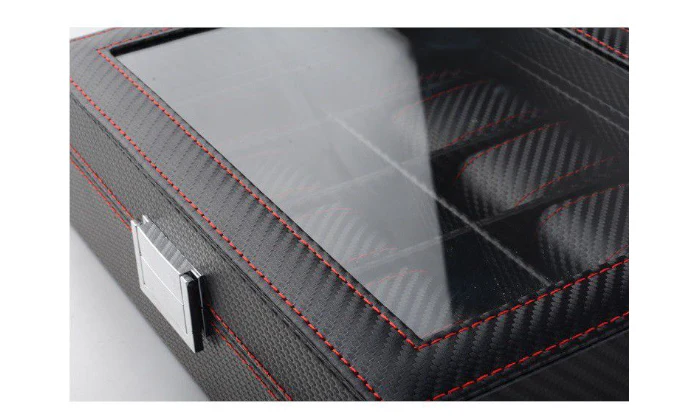 Jack Brown Luxury 10-Slot Carbon Fiber Watch Display Box - Image 5