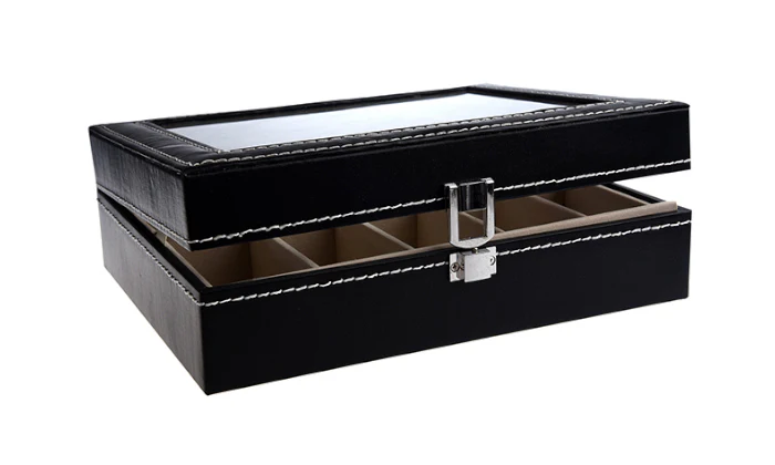 Jack Brown Luxury 10-Slot PU Leather Watch Display Box - Black - Image 3