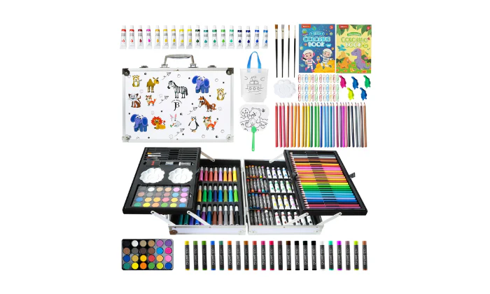 Unicorn Art & Craft Set with Aluminum Box - 145 Piece