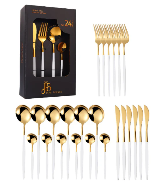 Jane Becker 24-Piece Stainless Steel Cutlery Set - Premium Quality - Image 10