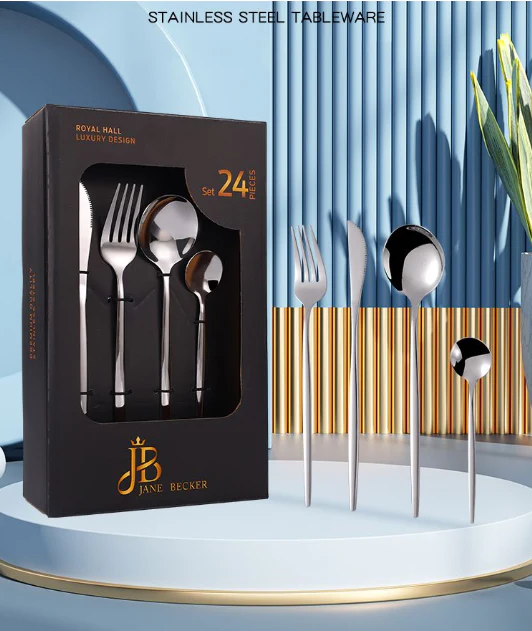 Jane Becker 24-Piece Stainless Steel Cutlery Set - Premium Quality - Image 20