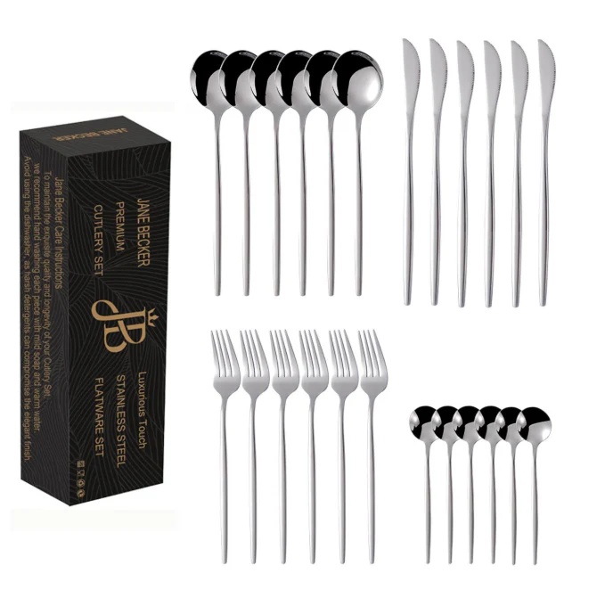 Jane Becker 24-Piece Stainless Steel Cutlery Set - Premium Quality - Image 3