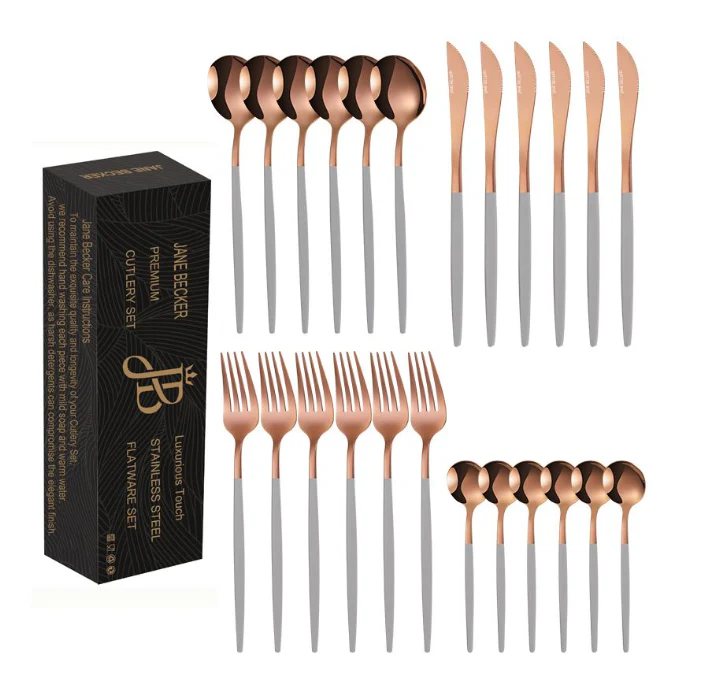 Jane Becker 24-Piece Stainless Steel Cutlery Set - Premium Quality - Image 4