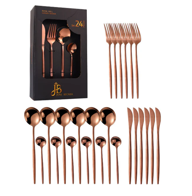 Jane Becker 24-Piece Stainless Steel Cutlery Set - Premium Quality - Image 5
