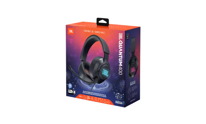 JBL Quantum 400 USB Wired Over-Ear Gaming Headset With Game-Chat Dial - Image 3