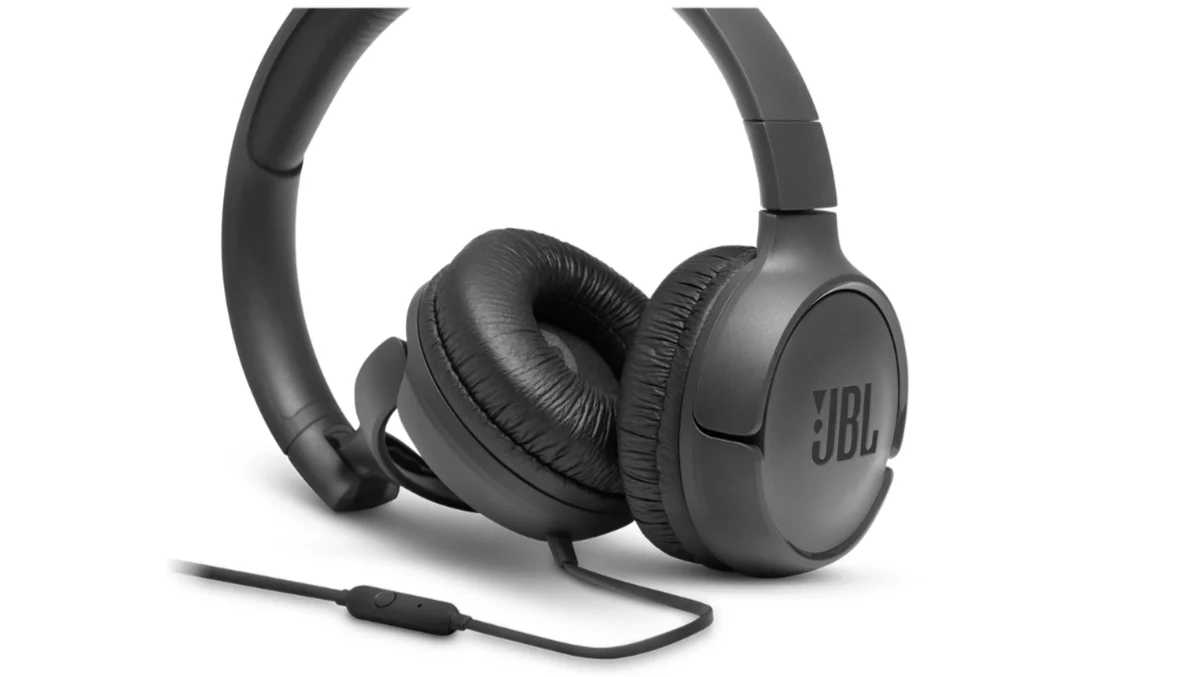 JBL Tune 500 Wired On Ear Headphones With Mic - Black - Image 5