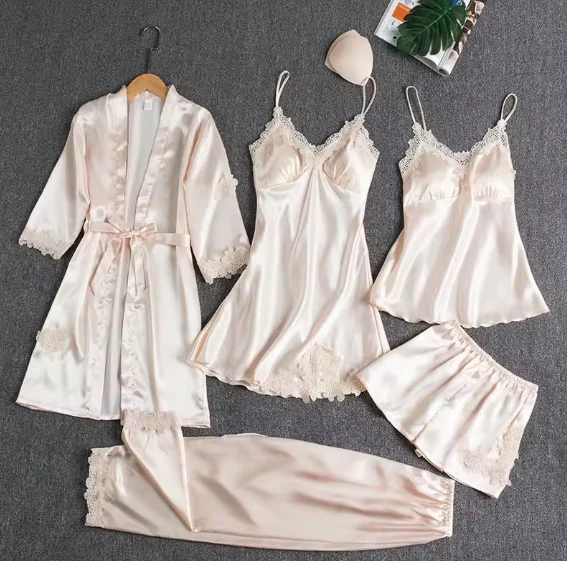 5-Piece Ladies Sexy Pajama Sets - Various Colours - Image 6