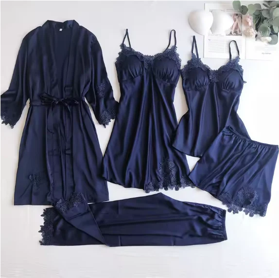 5-Piece Ladies Sexy Pajama Sets - Various Colours - Image 7