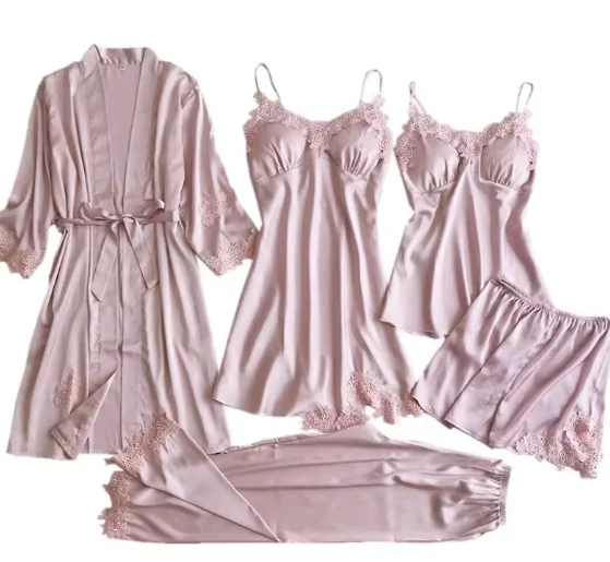 5-Piece Ladies Sexy Pajama Sets - Various Colours - Image 9