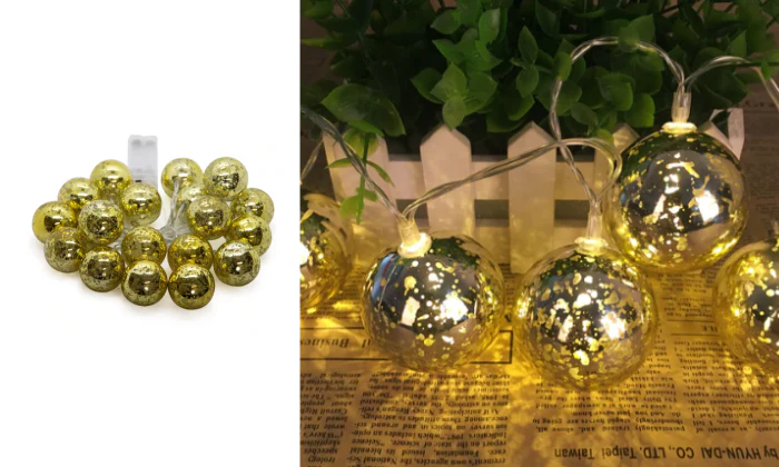 LED Fairy lights - Gold Ball 20 Piece - Image 2