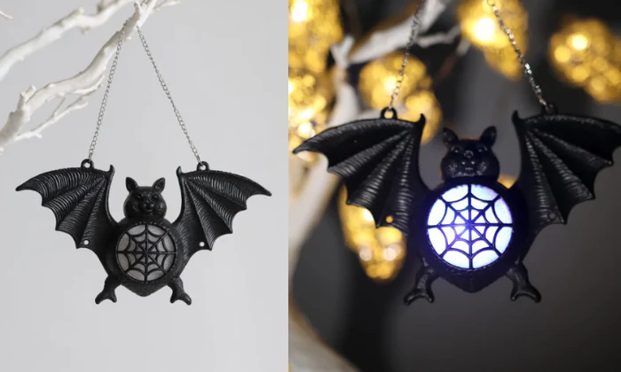 LED Glowing Bat Lights – Hanging Halloween Decoration