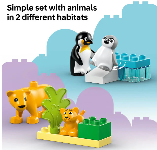LEGO® DUPLO® Town Wild Animal Families: Penguins & Lions Imagination Toy - Image 6