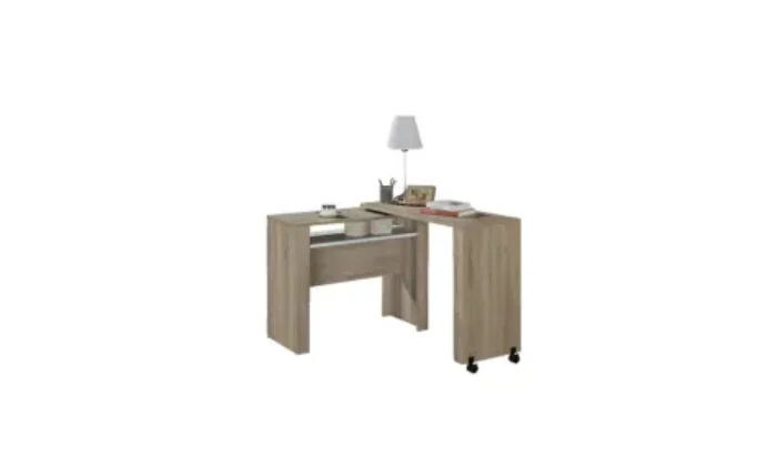 LINX Nevada Computer study desk - Sanremo oak and white