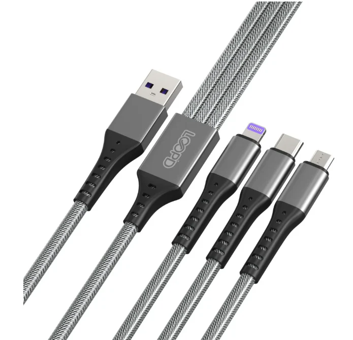 LOOPD 3-In-1 Multi Cable 1.2M - Black - Image 7