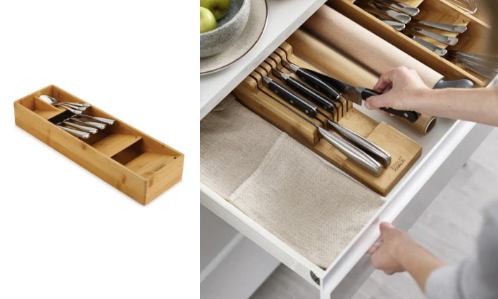 Fine Living - Bamboo Space Saver Cutlery Organizer - Image 2