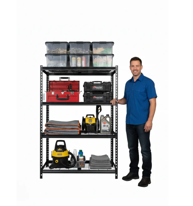 MetroStack 5 Tier Shelf - 183 x 90 x 40cm - 150kg/layer - Matte Black - Image 7