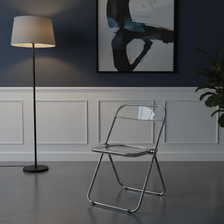 MFurn Clear Folding Chair – Modern Transparent Acrylic - Image 2