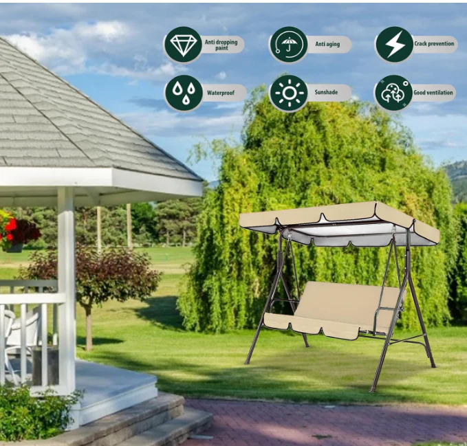 MFurn 3 Person Garden Swing Chair With Canopy & UV Protection - Image 6