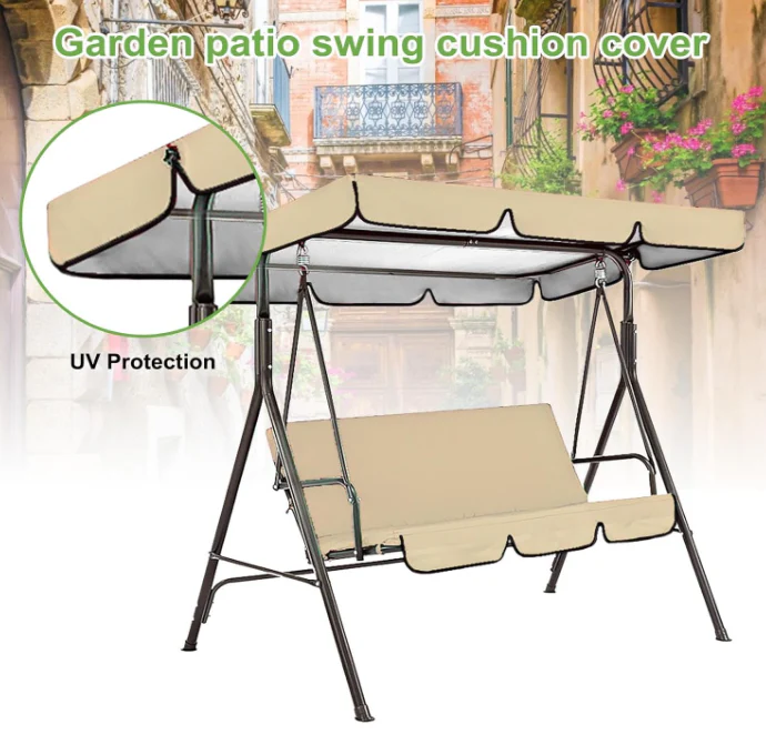 MFurn 3 Person Garden Swing Chair With Canopy & UV Protection - Image 7