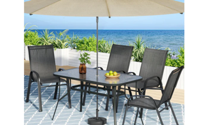 MFurn Leah 6- Piece Outdoor Dining Set With Umbrella