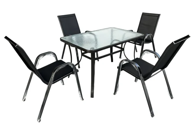 MFurn Leah 6- Piece Outdoor Dining Set With Umbrella - Image 3