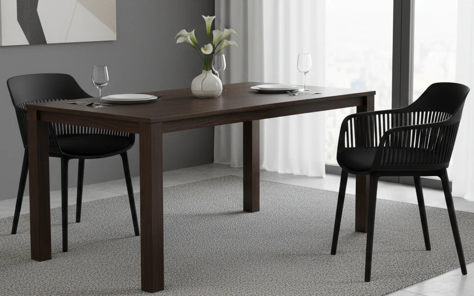 MFurn Modern Polypropylene Dining Chair with Cushioned Seat