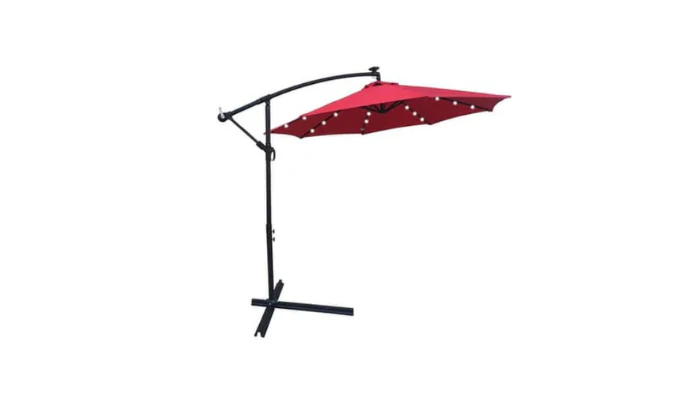 MFurn Outdoor Patio Umbrella Solar Powered LED Light Sun Shade Market Waterproof 8 Ribs Umbrella 3M - Various Colours