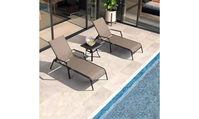MFurn SunGod 2-Piece Chaise Lounge Set – 5-Position Folding Outdoor Recliners - Image 2