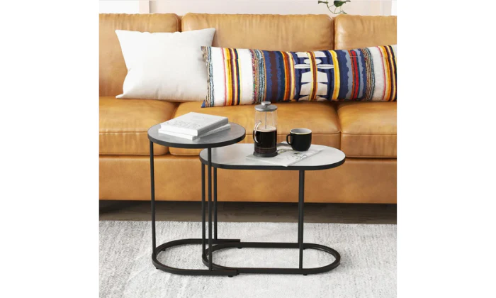 Mosaic Nesting Side Table - Fine Living - Black