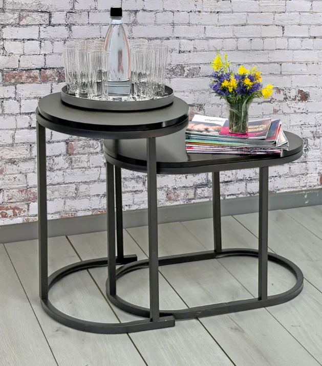 Mosaic Nesting Side Table - Fine Living - Black - Image 3