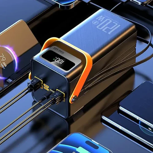 MTech 120W 60000mAh Power Bank with Built-in Cables - Image 3