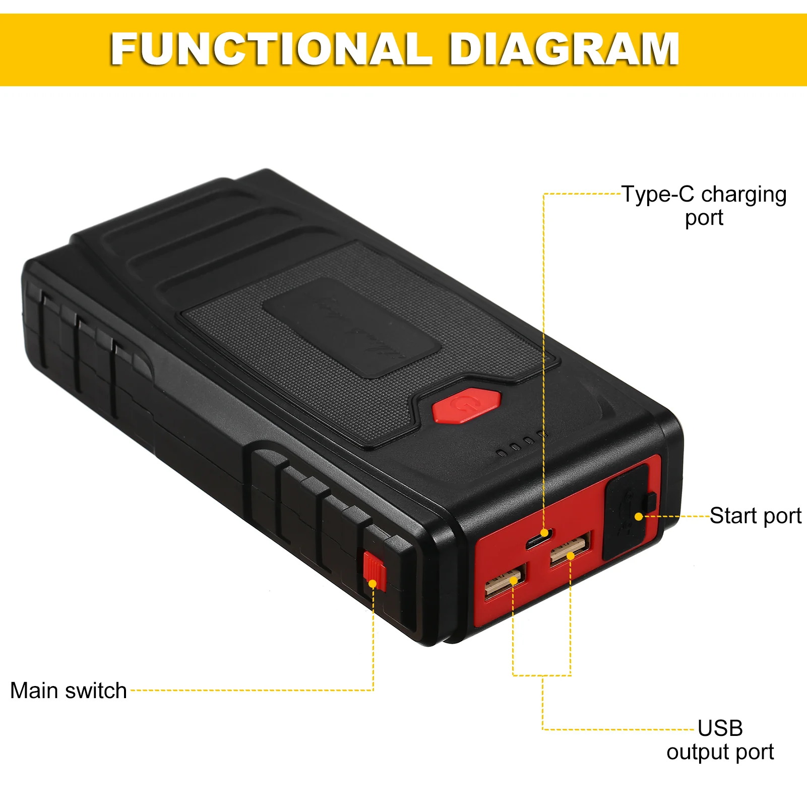 Multi-Function Portable Car Battery Jump Starter Power Bank - Image 7