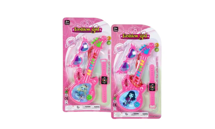 Musical Guitar B/on Sunglass & Watch Set