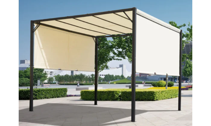 NobleShade Pergola with Sliding Roof Curtain - Fine Living