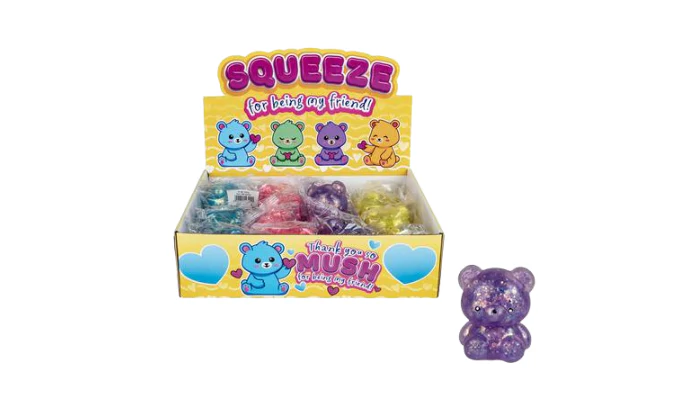 Glitter Bear Squeeze Toy 5cm – Assorted