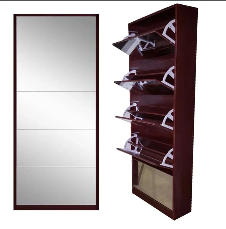 Nu Dekor 5 Tier Mirror Shoe Cabinet - Image 4