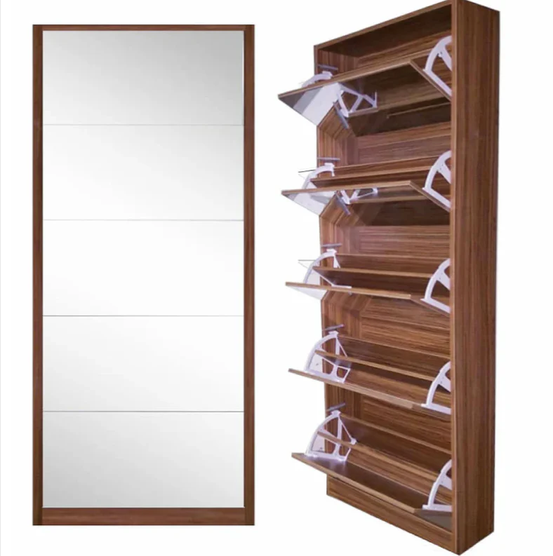 Nu Dekor 5 Tier Mirror Shoe Cabinet - Image 5