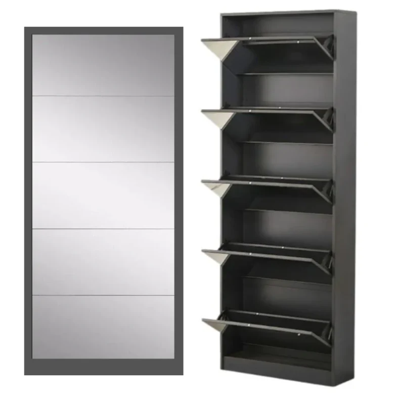 Nu Dekor 5 Tier Mirror Shoe Cabinet - Image 6