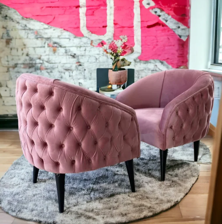 Nu Dekor Belo Button Velvet Chair - Image 11