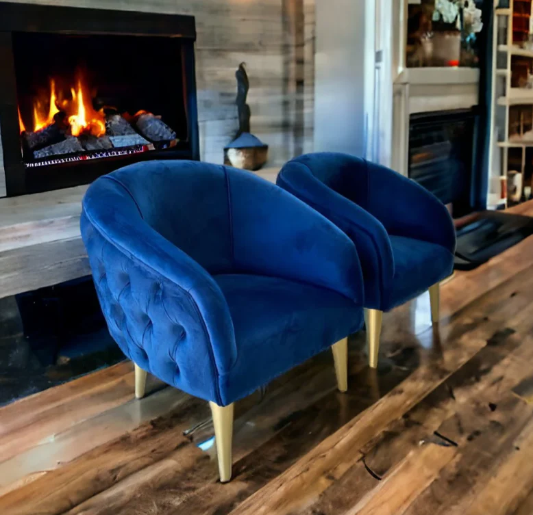 Nu Dekor Belo Button Velvet Chair - Image 12
