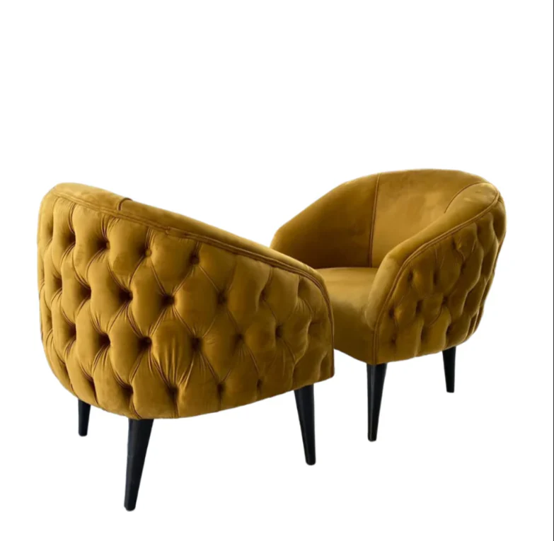 Nu Dekor Belo Button Velvet Chair - Image 4