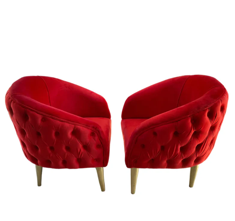Nu Dekor Belo Button Velvet Chair - Image 8