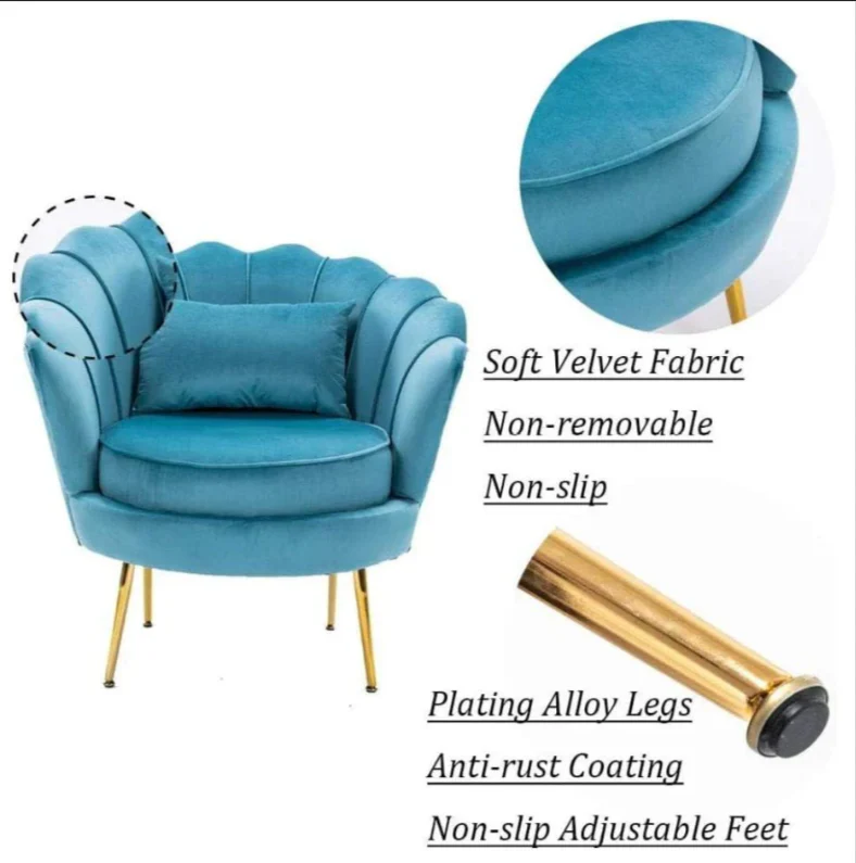 Nu Dekor Tulip Velvet Single Seater Chair - Image 16