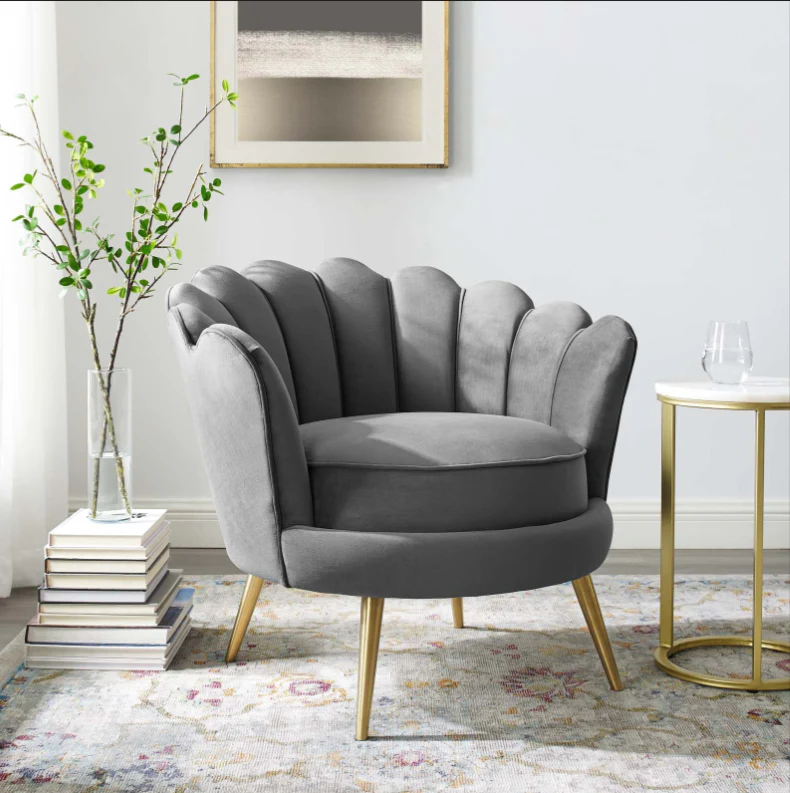 Nu Dekor Tulip Velvet Single Seater Chair - Image 4