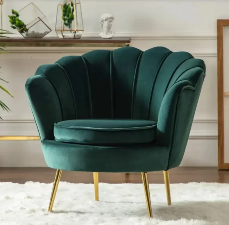 Nu Dekor Tulip Velvet Single Seater Chair - Image 6