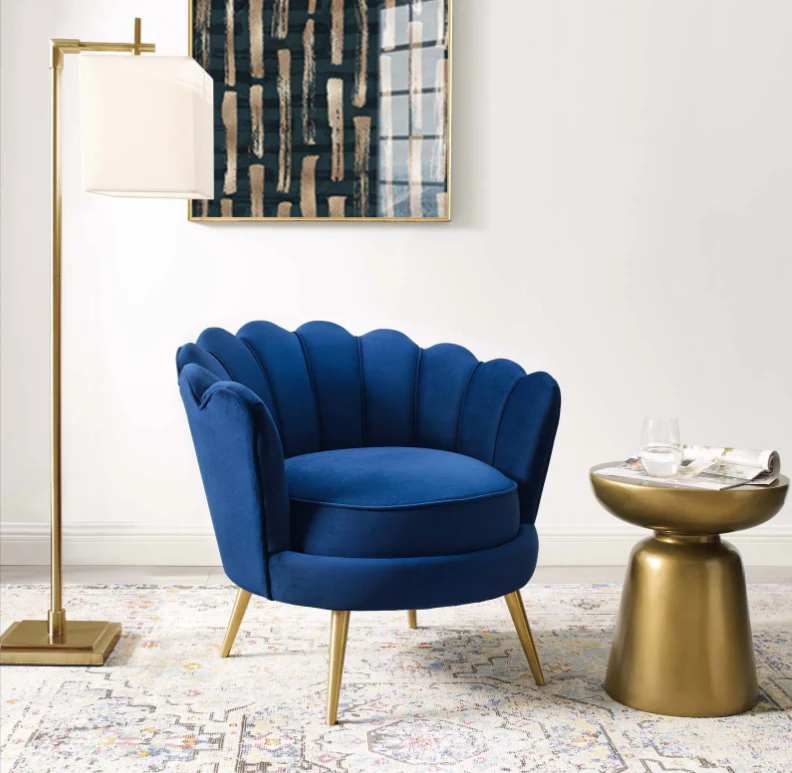 Nu Dekor Tulip Velvet Single Seater Chair - Image 8