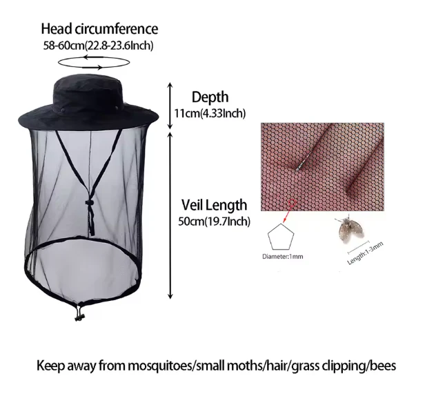 Wilderness Guard Hat – Anti-Mosquito Net with Sun Protection - Image 6