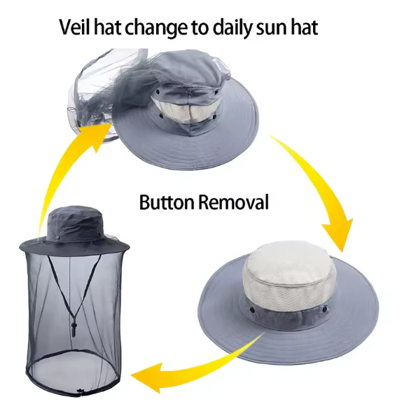 Wilderness Guard Hat – Anti-Mosquito Net with Sun Protection - Image 8