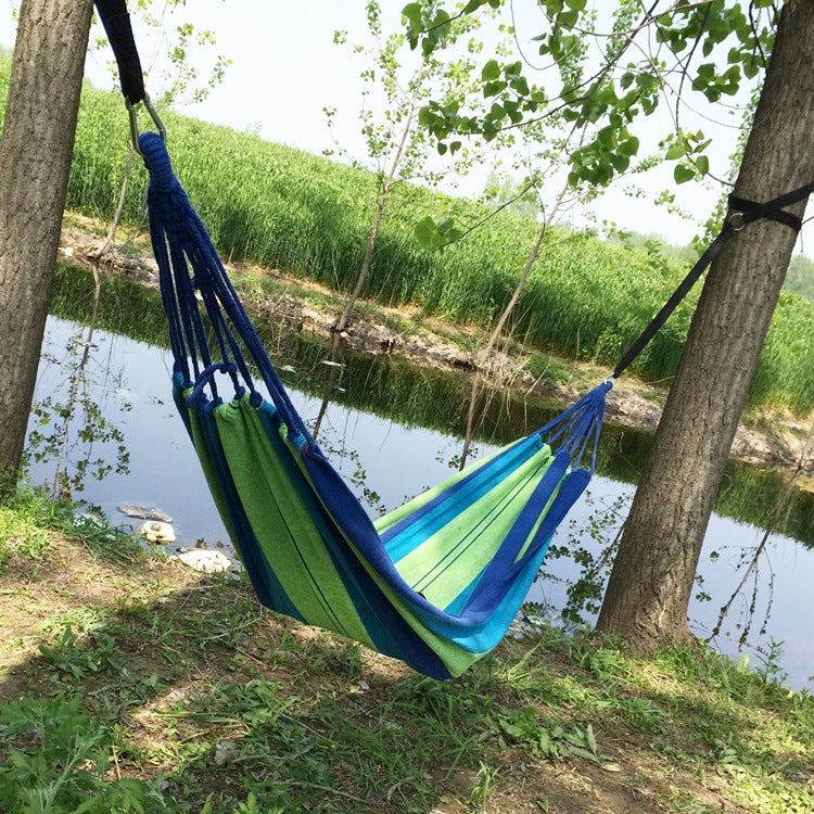 Outdoor Single Canvas Hammock - Image 3