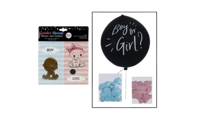 Party Gender Reveal Balloon Bl& Pk F-02